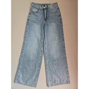Unbranded Non Stretch Wide Leg Sequin Jeans 26x28